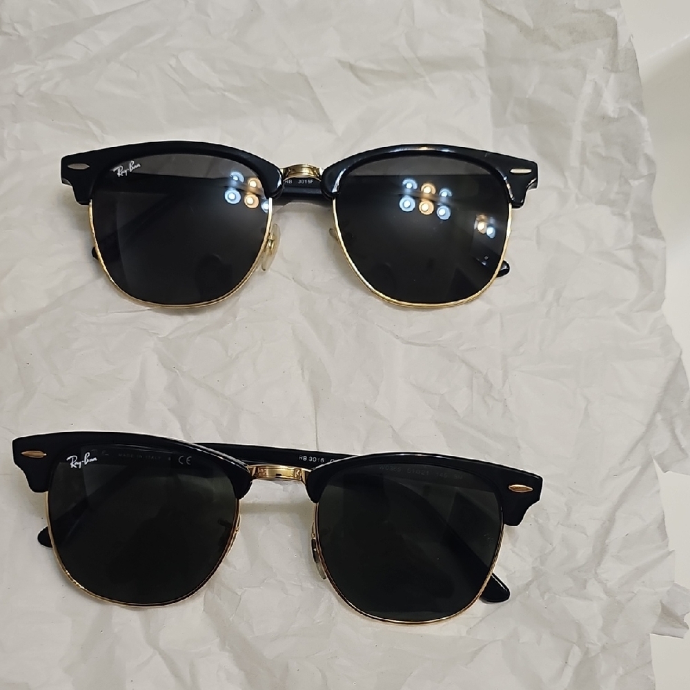 Ray-Ban Black and Gold Clubmaster Sunglasses